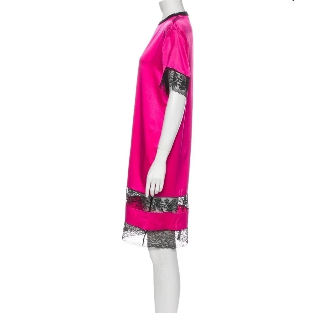 Givenchy Pink Silk Dress With Black Lace - Picture 3 of 3